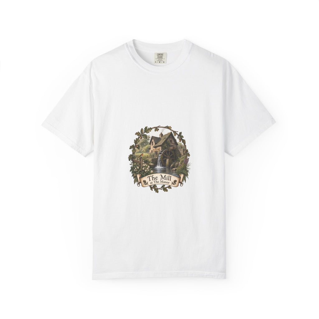 Rustic Watermill Tee — Vintage Cottage Mill Illustration