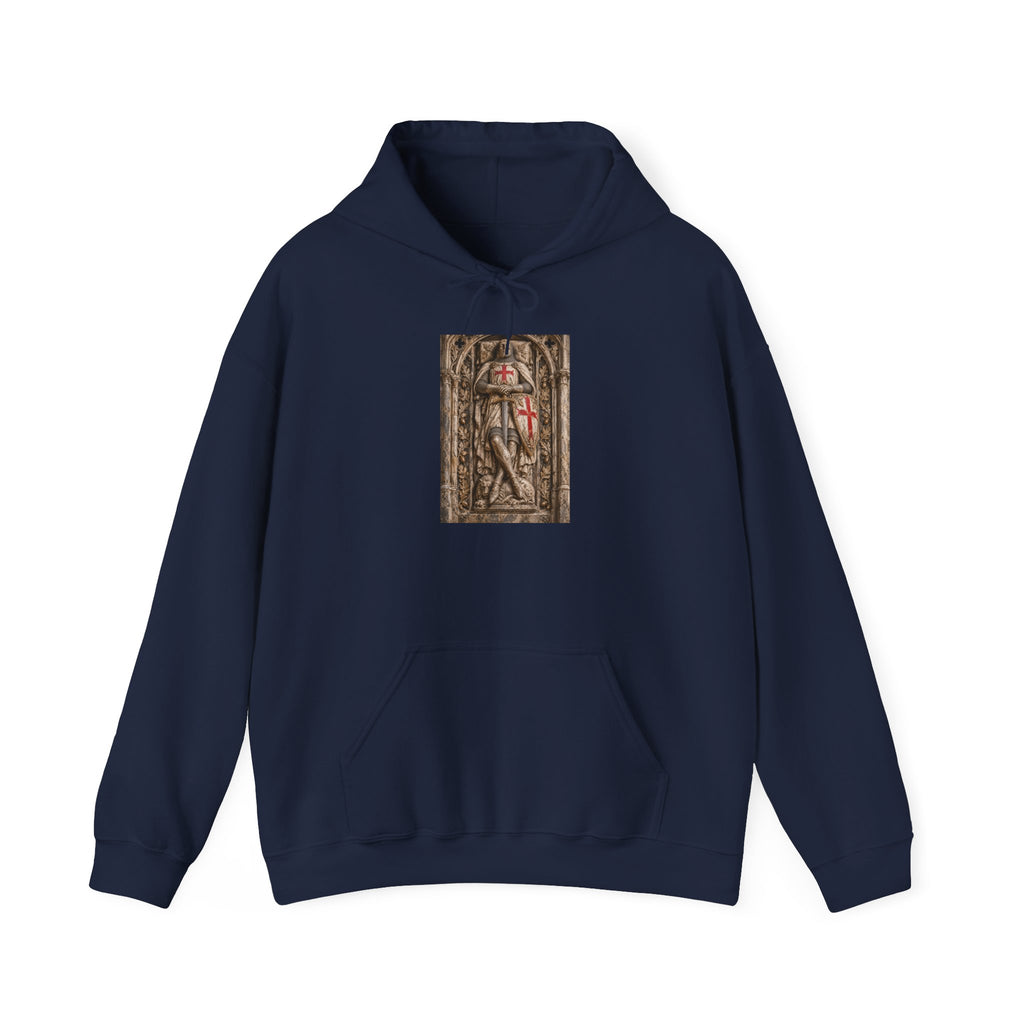 Medieval Knight Tapestry Hoodie — Gothic Cross Armor Art Sweatshirt