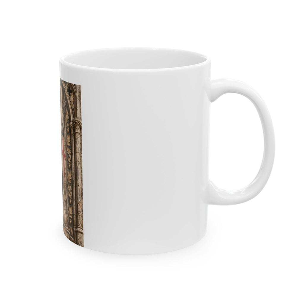 Knight Templar Ceramic Mug — Medieval Crusader Shield Design (11oz, 15oz)