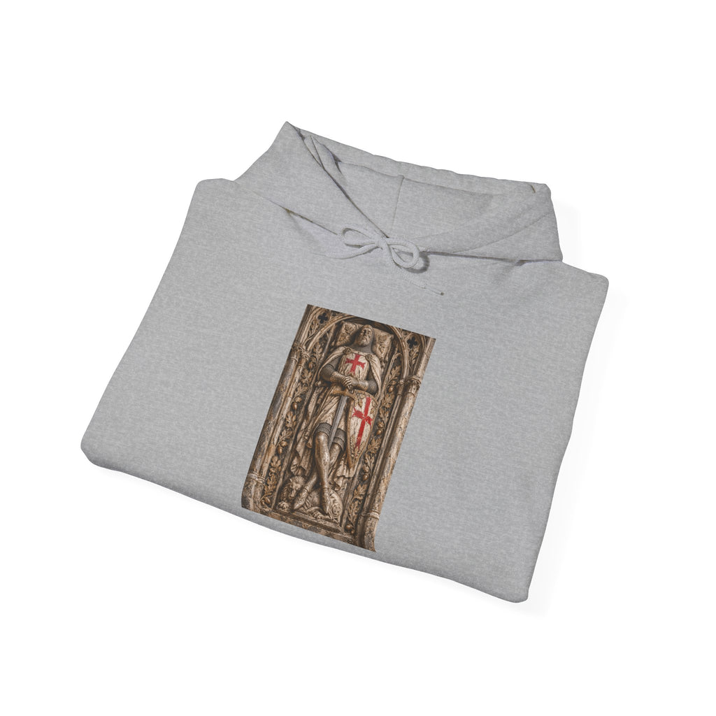 Medieval Knight Tapestry Hoodie — Gothic Cross Armor Art Sweatshirt