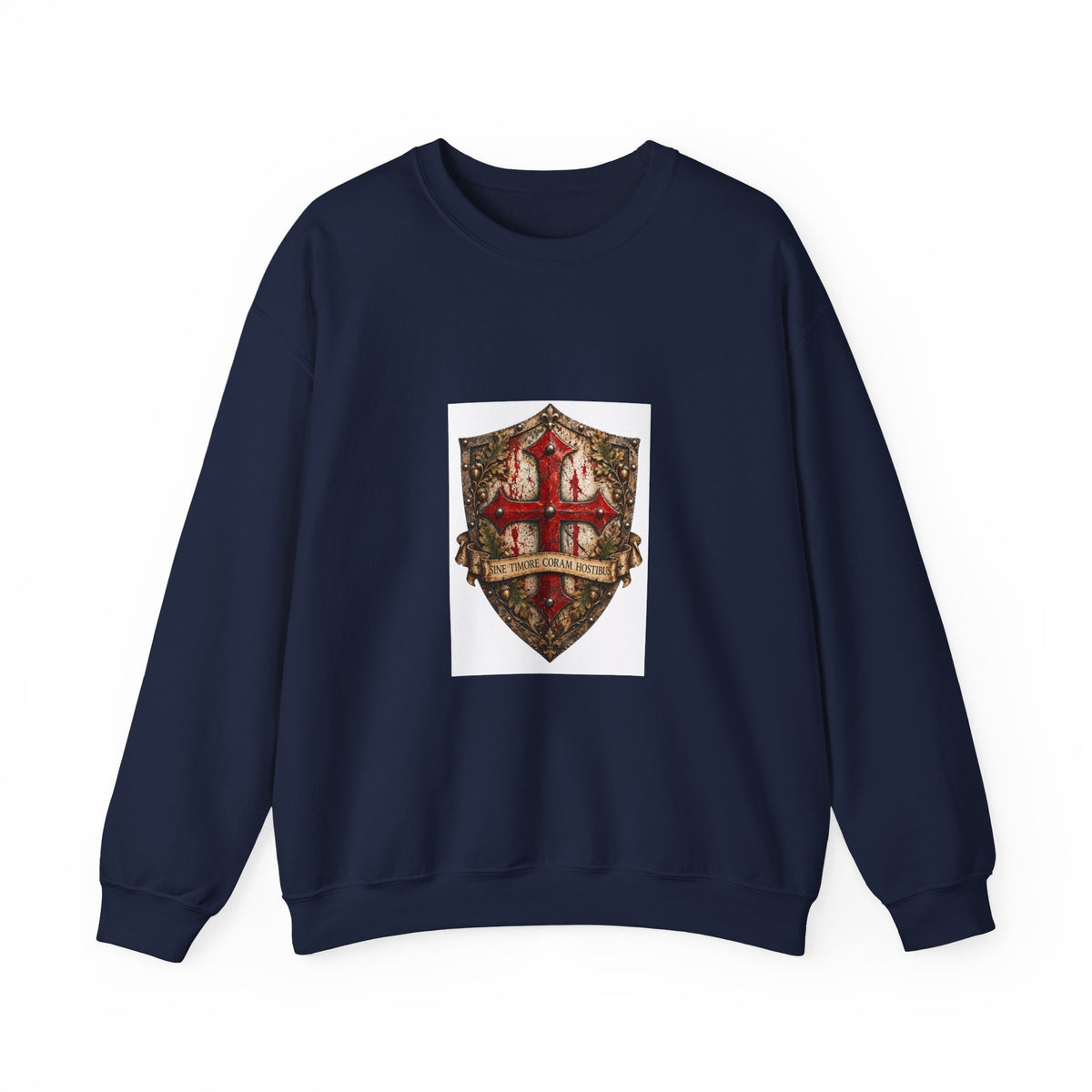 Medieval Crest Crewneck Sweatshirt — Heraldic Shield Graphic