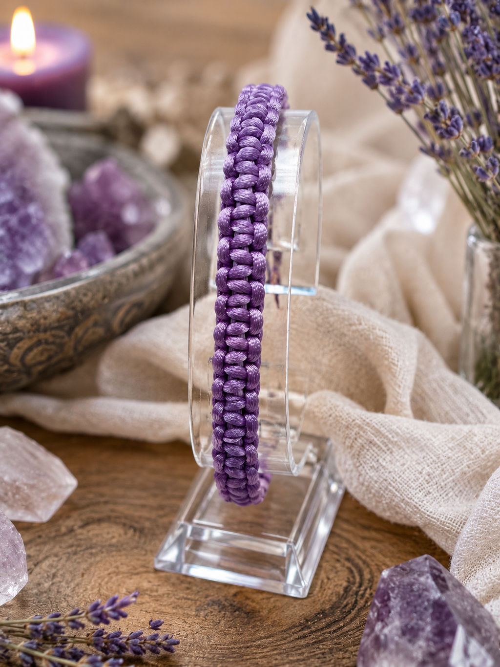 Lavender purple macrame Bracelet