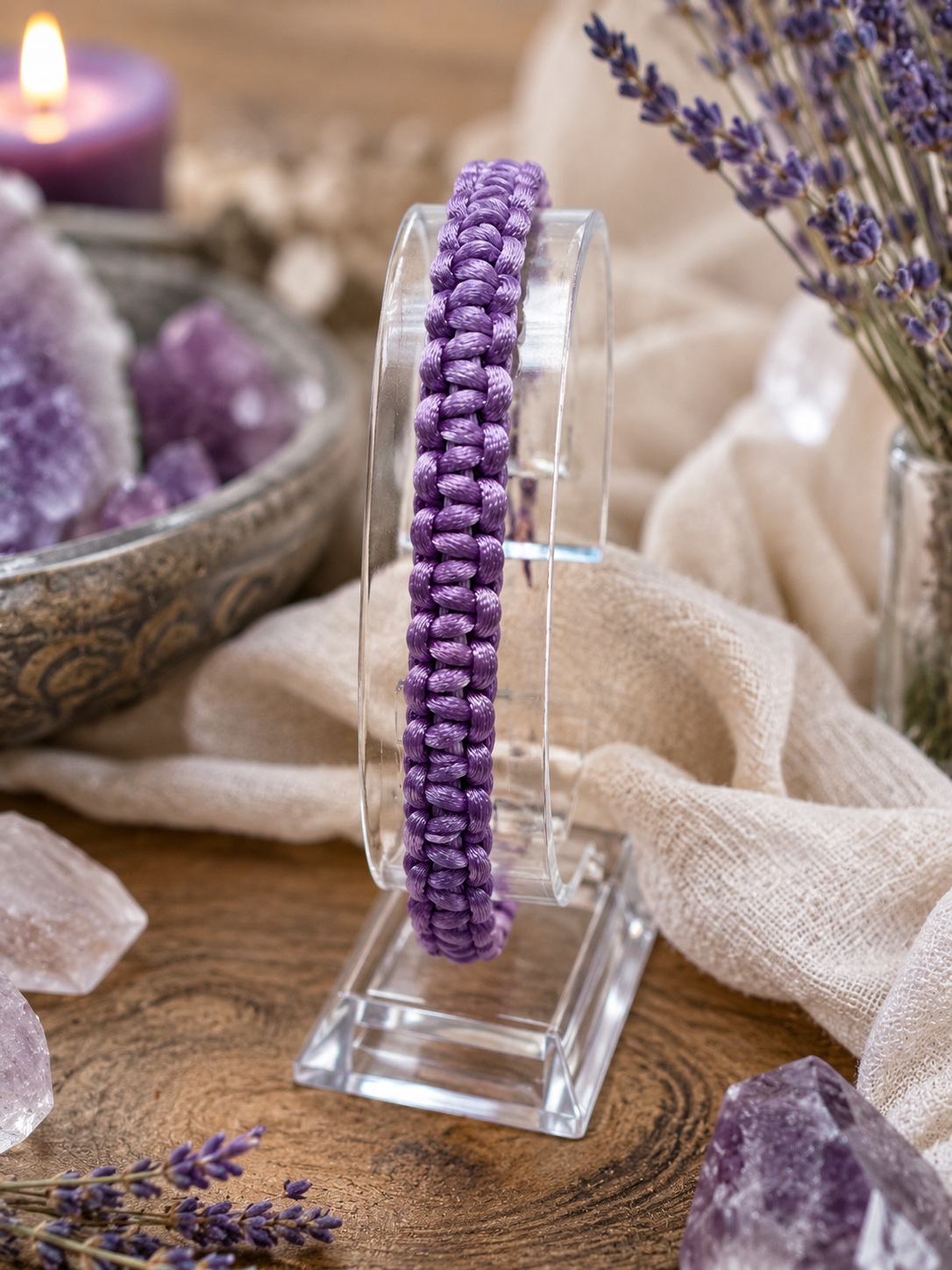 Lavender purple macrame Bracelet