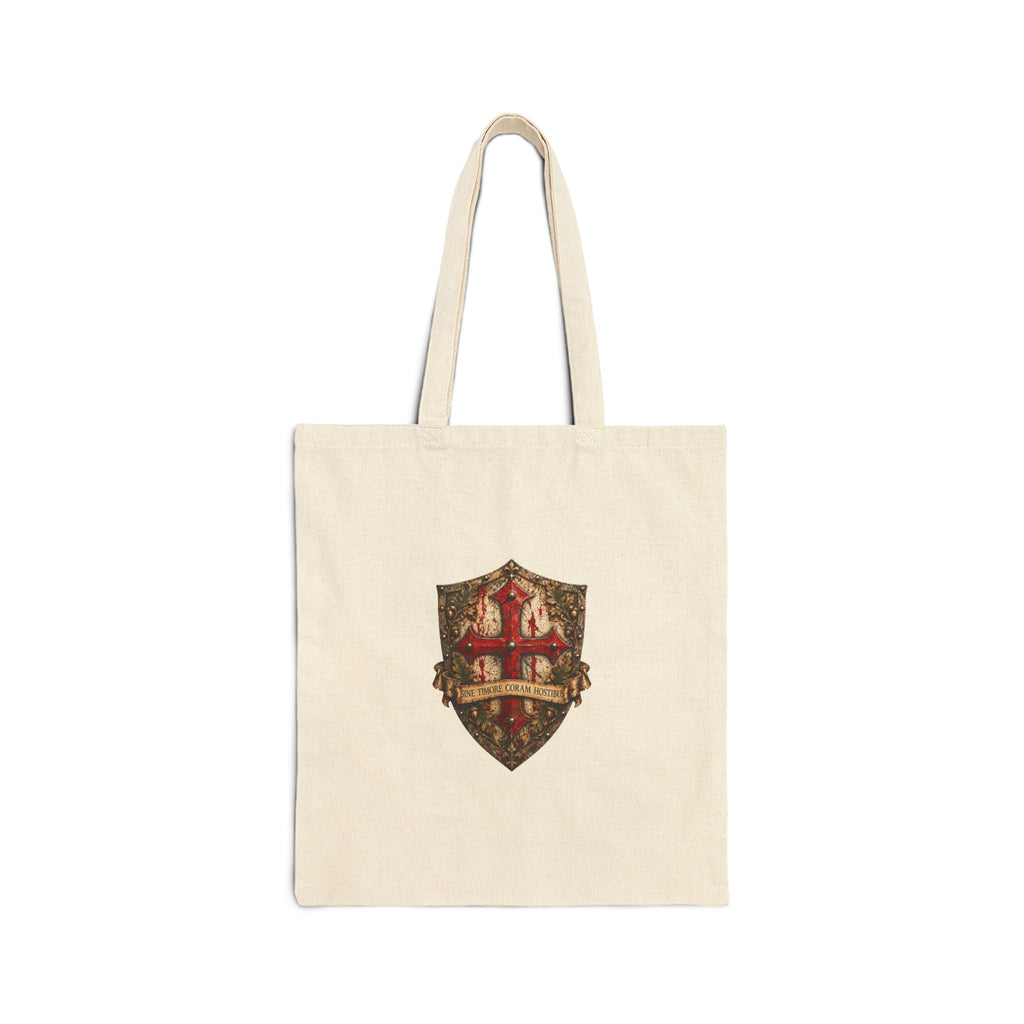Vintage Heraldic Crest Tote Bag — Medieval Shield Canvas Grocery & Book Tote
