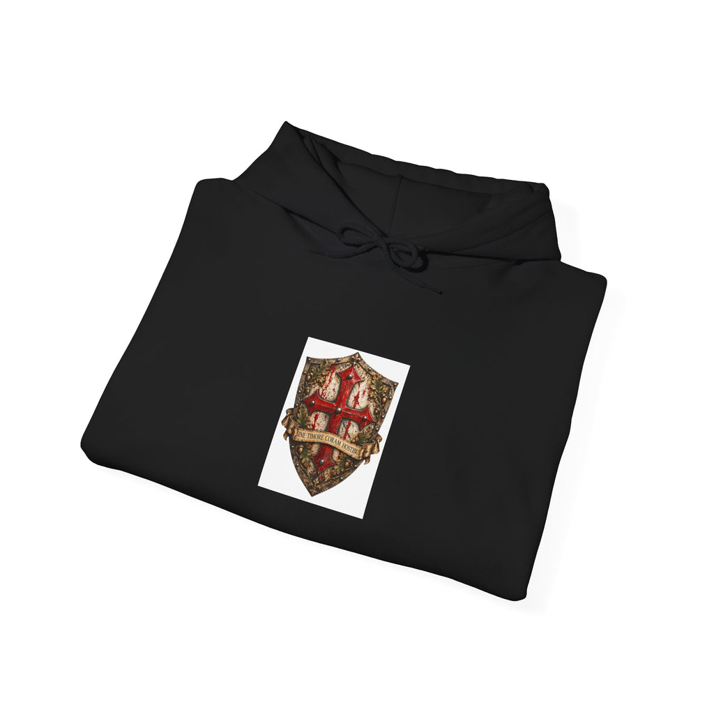 Heraldic Crest Hoodie — Medieval Shield Emblem Pullover