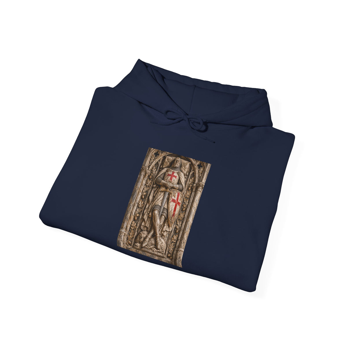 Medieval Knight Tapestry Hoodie — Gothic Cross Armor Art Sweatshirt