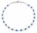 Blue faceted focal beads with  white faux pearls and silver tone 38cm (Copy)