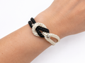 Black and white twisted macrame bracelet