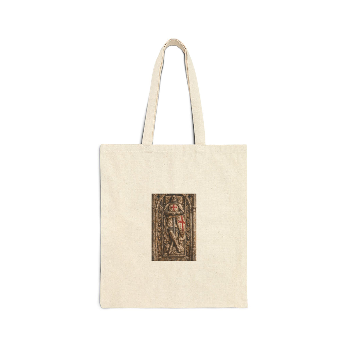 Medieval Knight Illustration Tote Bag – Vintage Crusader Canvas Tote