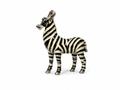 Enamel on metal Zebra Brooch