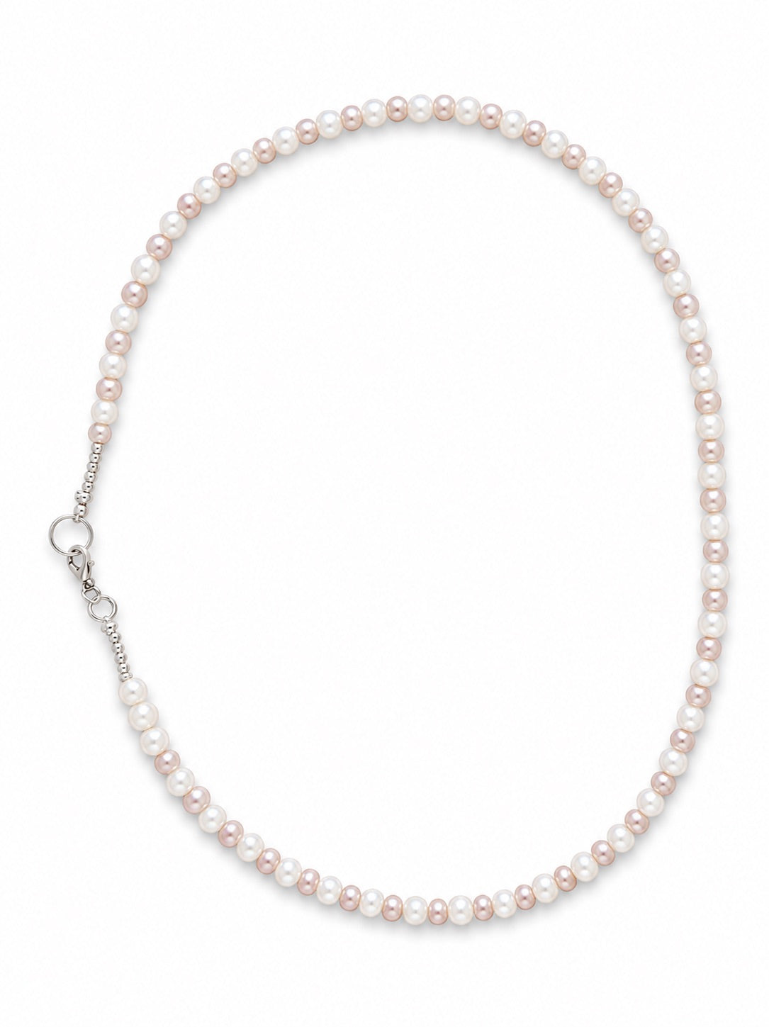 Faux Pearl Necklace in soft pink and white pearls 50cm