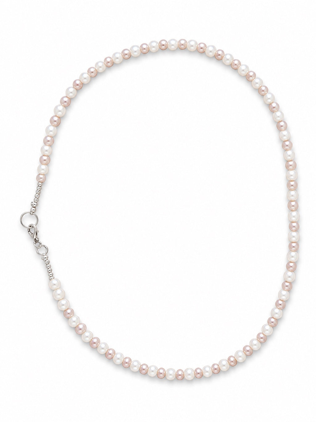 Faux Pearl Necklace in soft pink and white pearls 50cm