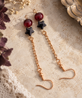 Stars with red beads earrings