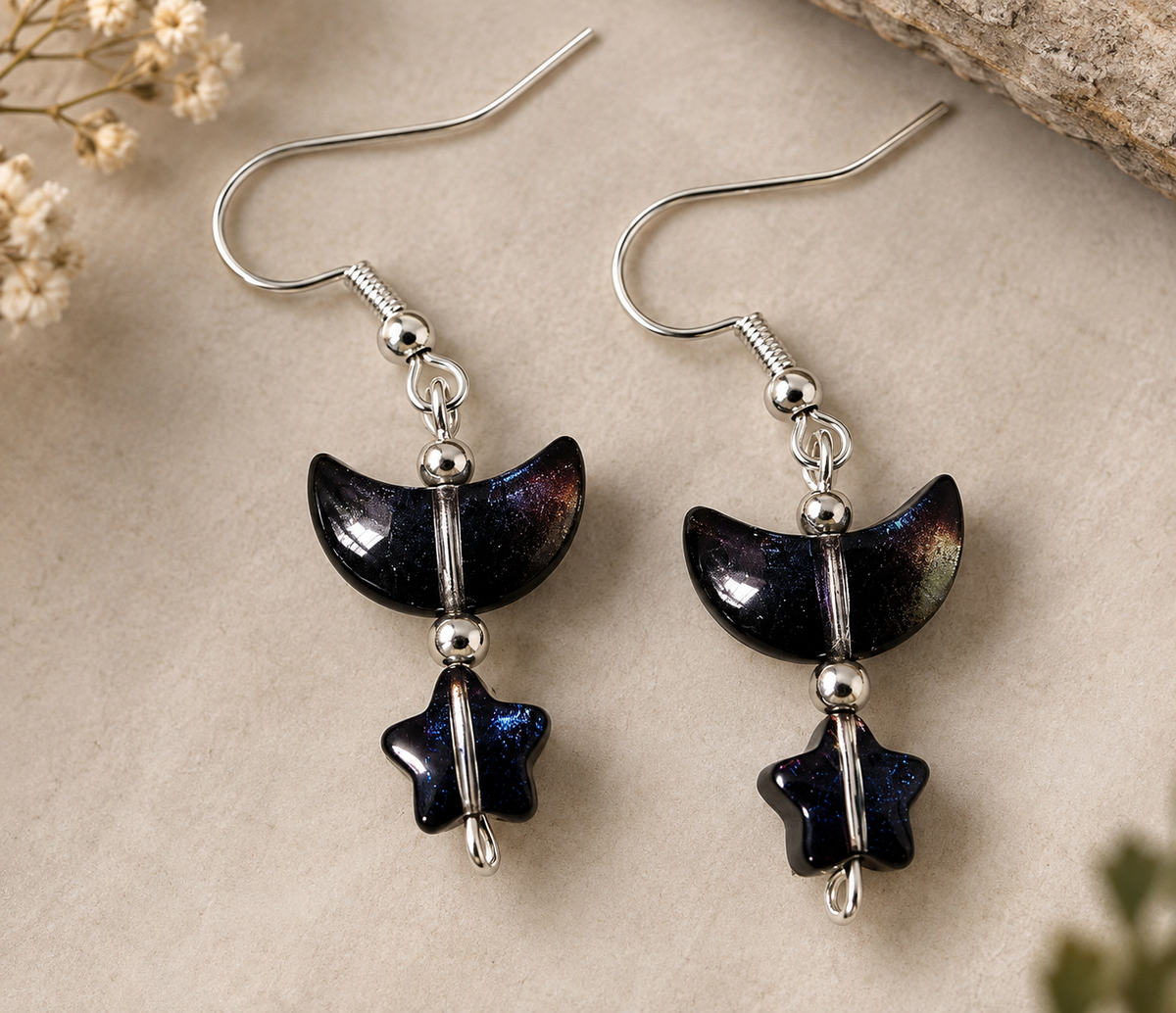 Moon and stars HalloweenEarrings