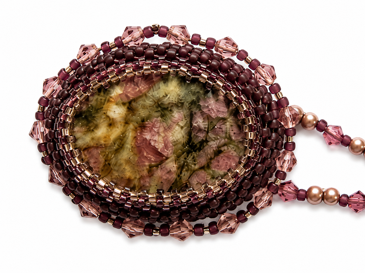 Amethyst and Peridot stone beaded necklace