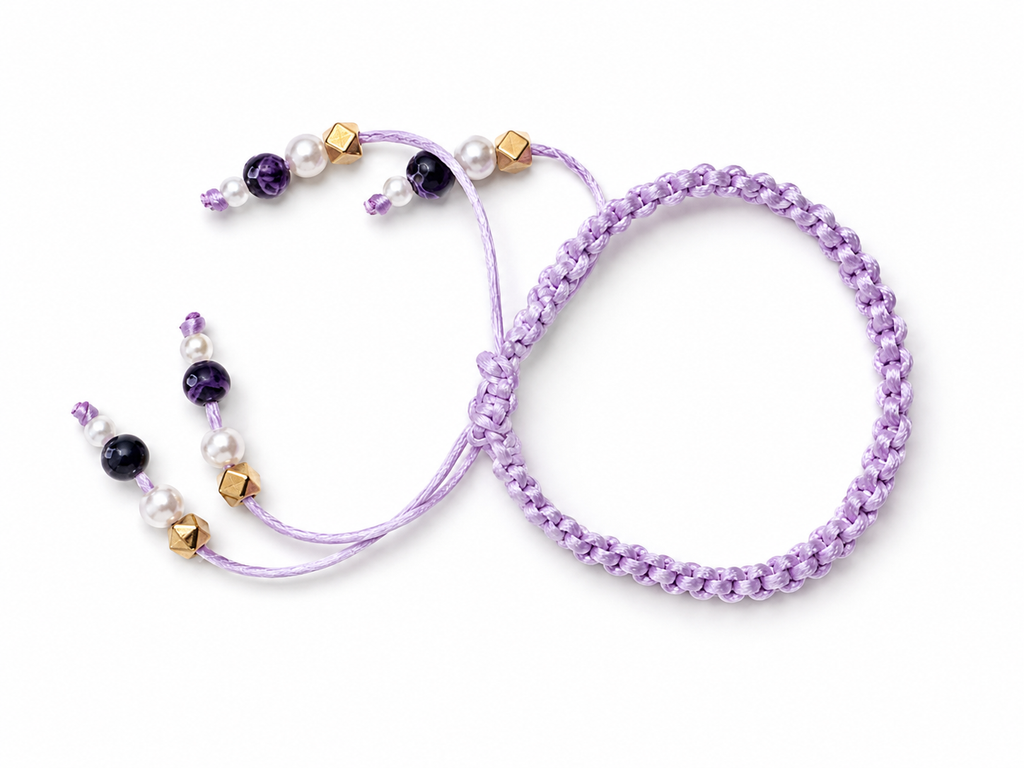Lavender purple macrame Bracelet
