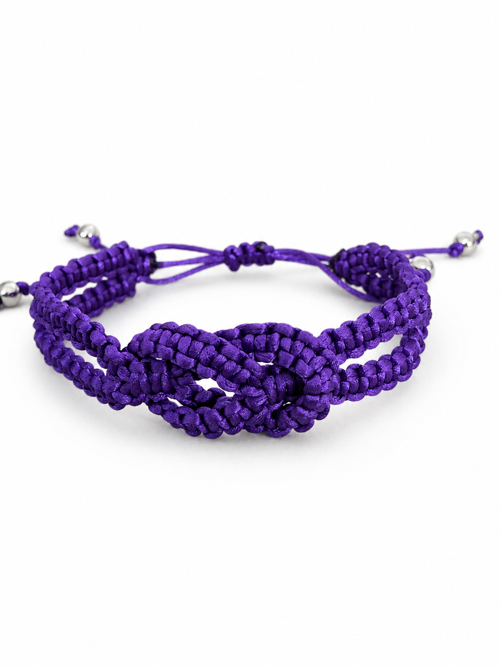 Purple eternity macrame bracelet