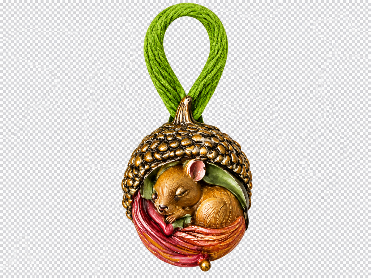 Set of 4 woodland tree ornaments