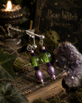 Green and purple glass with fresh water pearls in purple