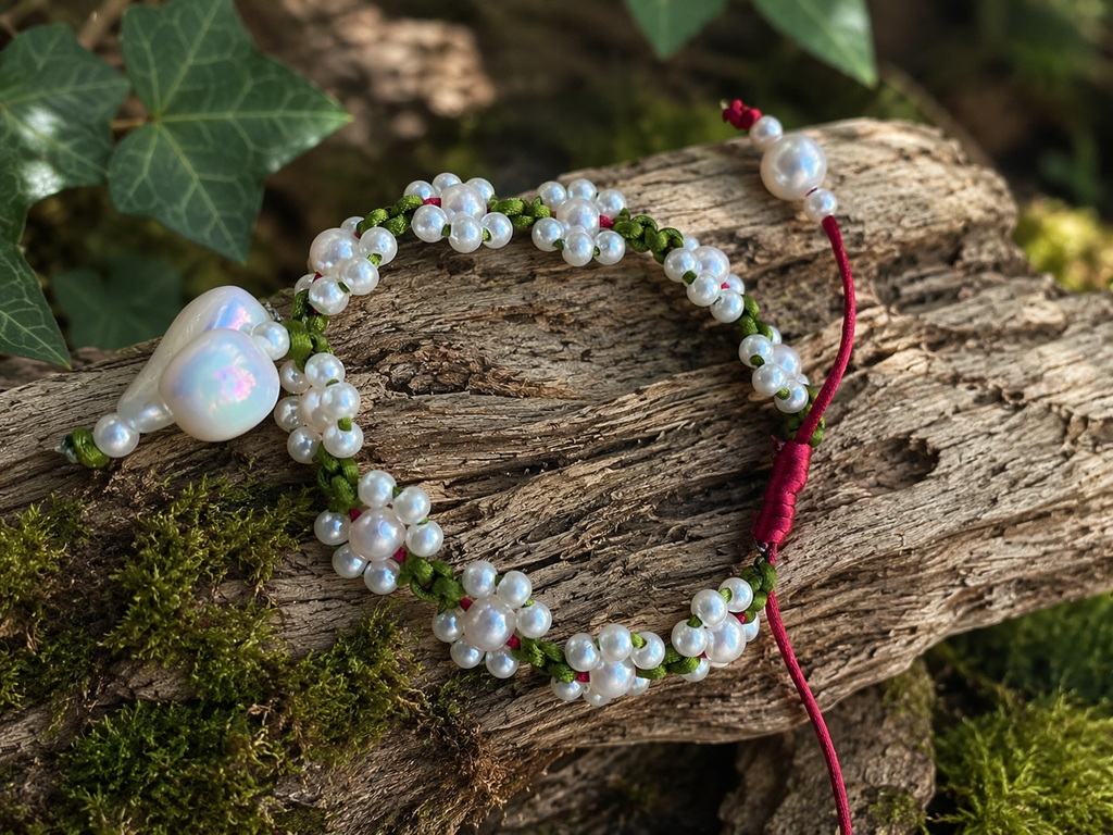 Flower beaded bracelet