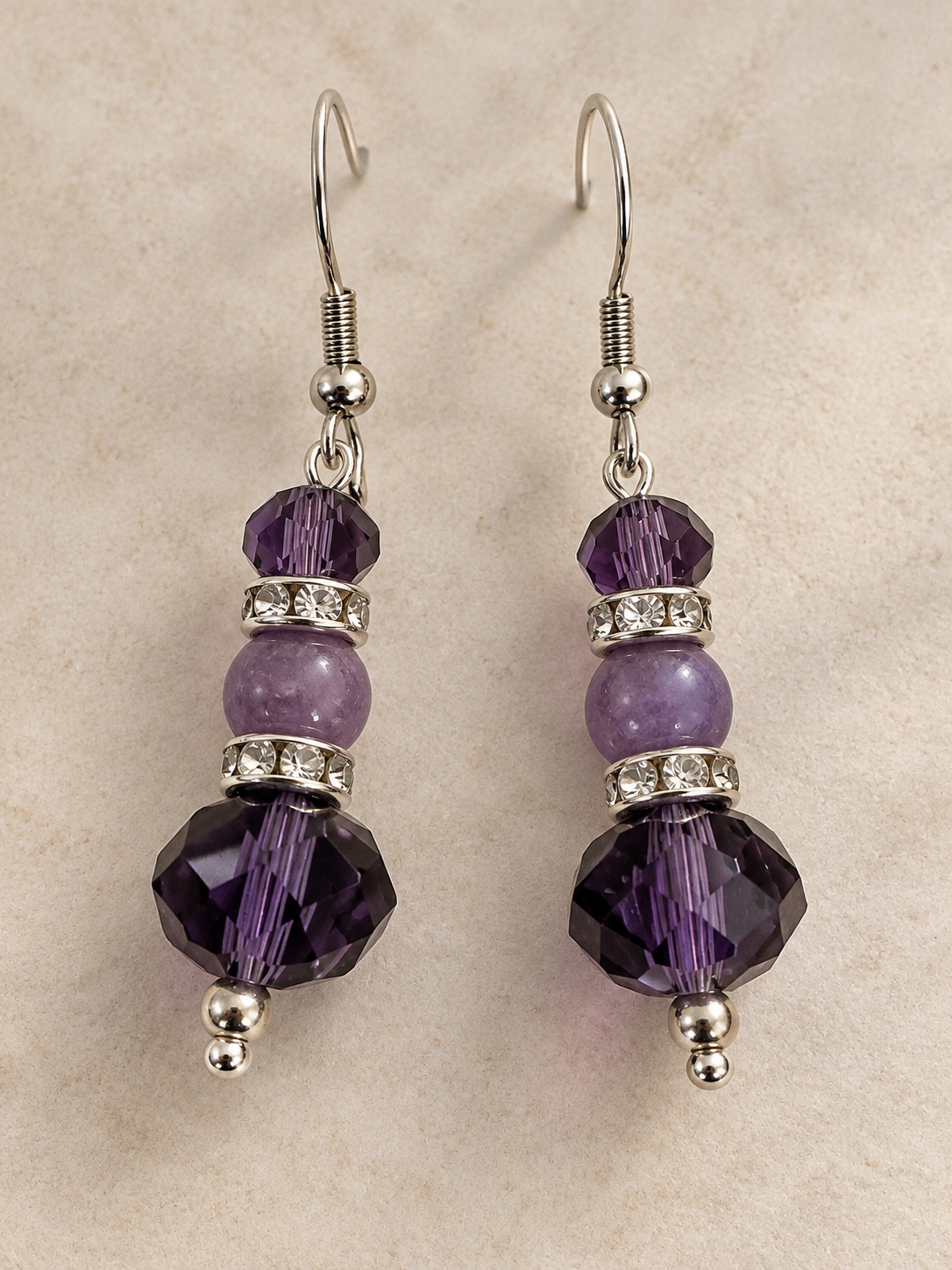 Very purple earrings with Silvertown