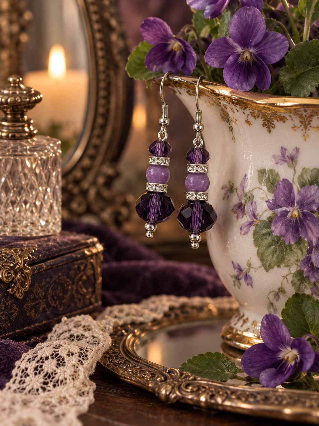 Very purple earrings with Silvertown